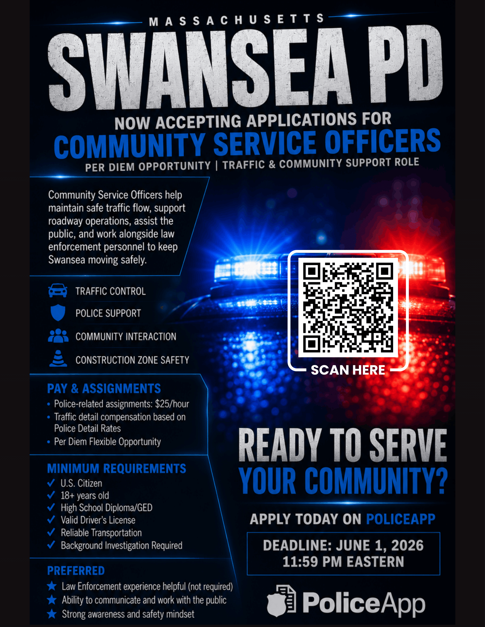 Now Hiring Full-Time Academy Trained Police Officers